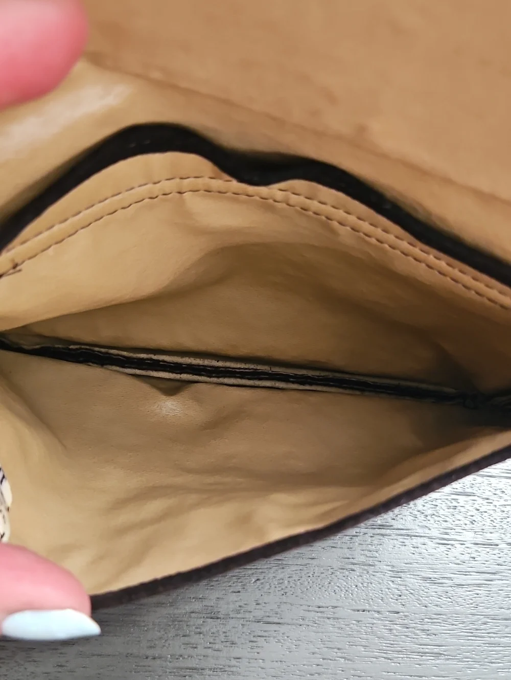 Vintage ROLF'S Brown Suede Leather Clutch Wallet 7.25x5 Holds Phone VGUC